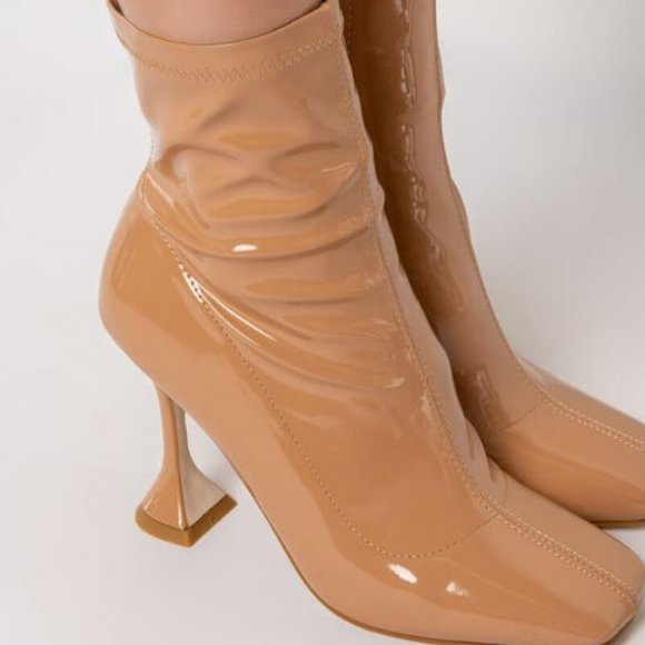 AZALEA WANG FOR THE LOVE OF IT ALL STILETTO BOOTIE IN NUDE ( BRAND NEW !!!!! ) - Picture 5 of 7